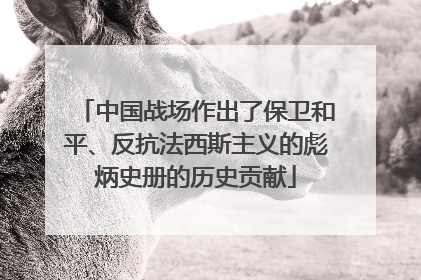 中国战场作出了保卫和平、反抗法西斯主义的彪炳史册的历史贡献